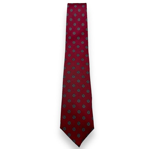 Haberdashery Mens Vintage Silk Dress Tie Made in Austin, TX Medallion 56" 3.25" - Picture 4 of 9